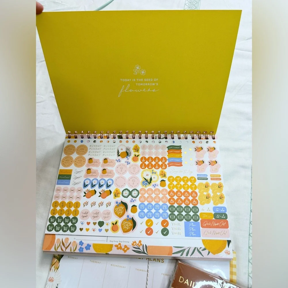 NWT Elūm Designs Stationery Planning Trio Set - Citrus Florals - Set of 3